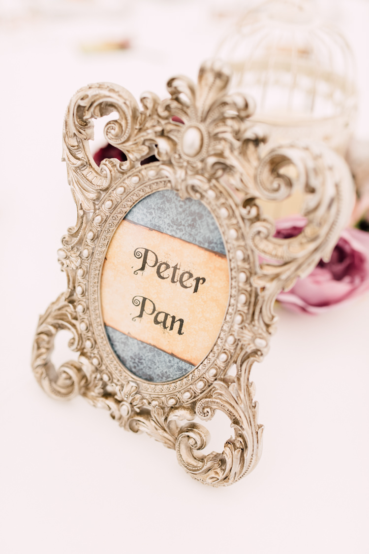 Table Names Peter Pan Fairytale Whimsical Burgundy Gold Wedding http://www.victoriatyrrellphotography.com/