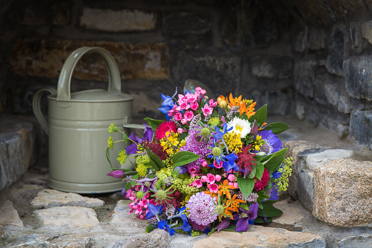 Multi Colour Bouquet Flowers Bride Bridal Colourful Country Barn Street Food Wedding http://www.rocksaltphotography.com/