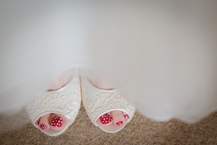 Red Polka Dot Nails Bride Bridal Colourful Country Barn Street Food Wedding http://www.rocksaltphotography.com/
