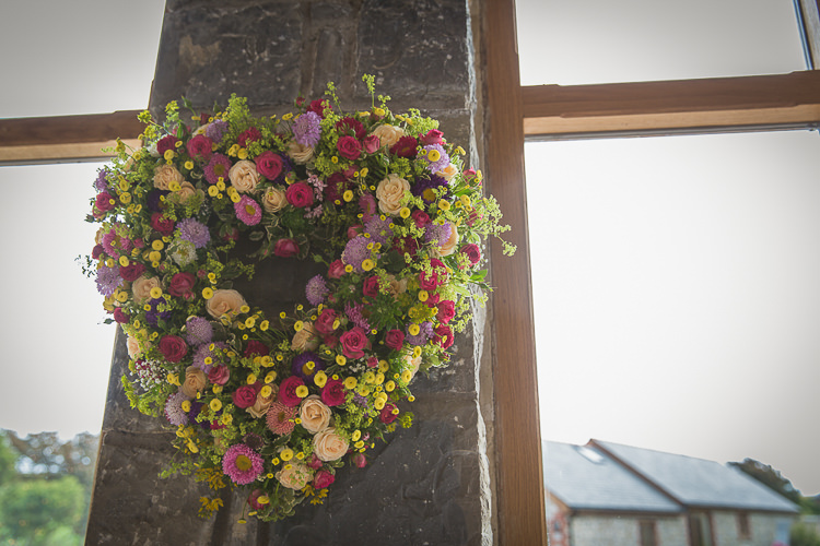 Heart Wreath Flowers Colourful Country Barn Street Food Wedding http://www.rocksaltphotography.com/