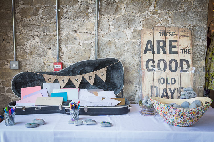Guitar Card Box Colourful Country Barn Street Food Wedding http://www.rocksaltphotography.com/