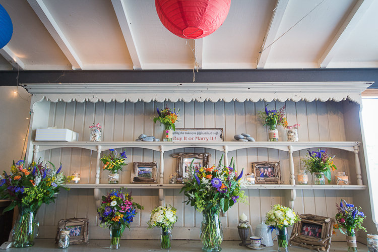 Dresser Wild Flowers Decor Colourful Country Barn Street Food Wedding http://www.rocksaltphotography.com/