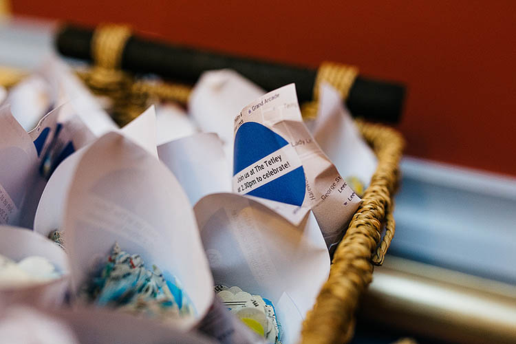 Confetti Cones Crafty Book Art Gallery Wedding http://www.pauljosephphotography.co.uk/