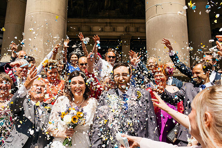 Confetti Throw Crafty Book Art Gallery Wedding http://www.pauljosephphotography.co.uk/
