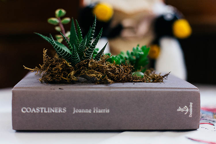 Succulent Centrepiece Crafty Book Art Gallery Wedding http://www.pauljosephphotography.co.uk/