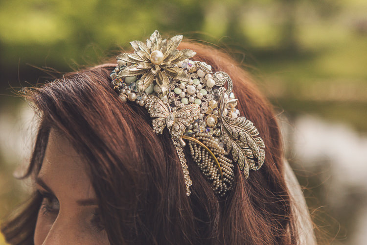 Vintage Hair Band Bride Bridal Accessory Quirky Relaxed Yellow Country Wedding http://www.mr-and-mrs-wedding-photography.co.uk/