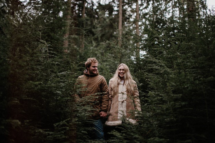 Forest Field Vintage VW Beetle Engagement http://www.beneathepines.com/