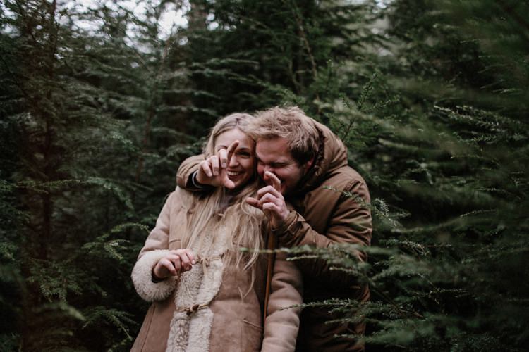 Forest Field Vintage VW Beetle Engagement http://www.beneathepines.com/
