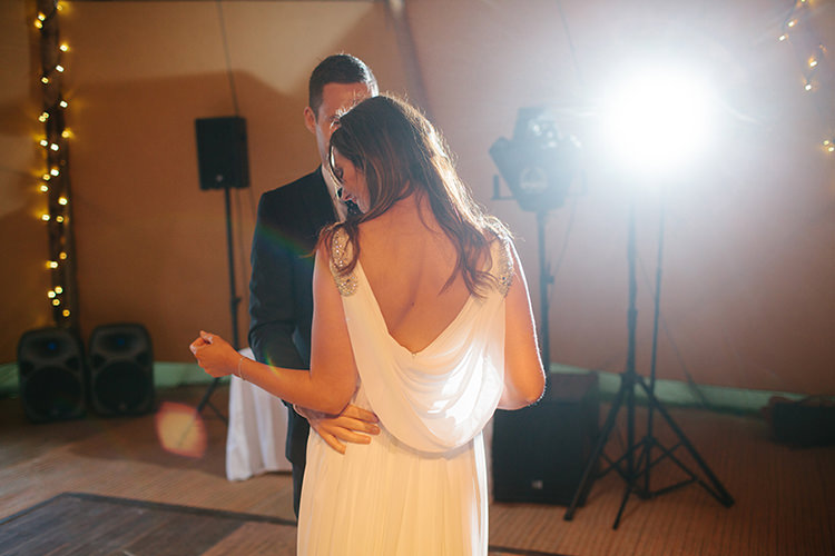 Grecian Dress Gown Bride Bridal Stylish Outdoor Tipi Wedding http://www.danhoughphoto.com/