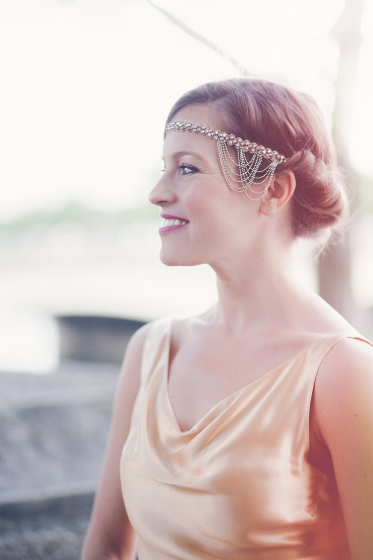 Vintage Roll Hair Bride Bridal Headdress Forehead 1930s Romantic Parisian Garden Wedding http://www.eva-photography.com/