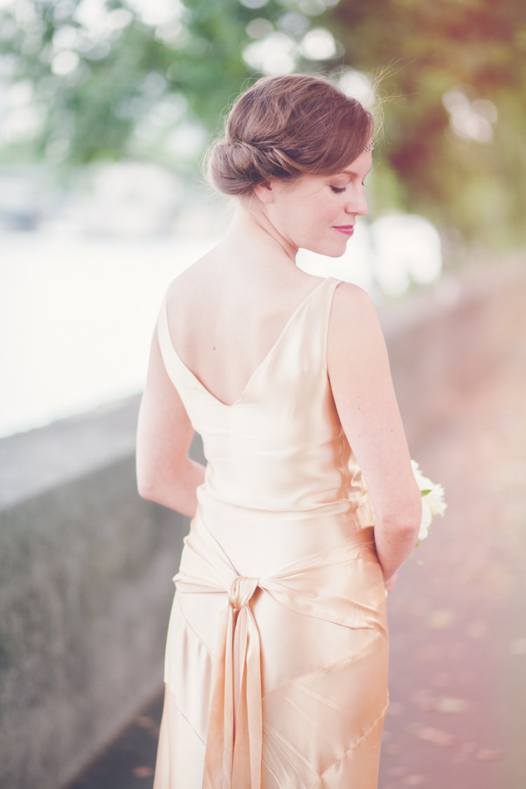 Vintage 1930s Gold Dress Bride Bridal Gown Romantic Parisian Garden Wedding http://www.eva-photography.com/