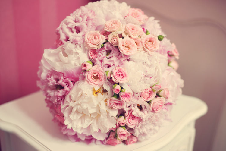 Pink Peony Rose Bouquet Bride Bridal Flowers Classic Elegant Village Hall Wedding http://www.jessicaraphaelphotography.com/