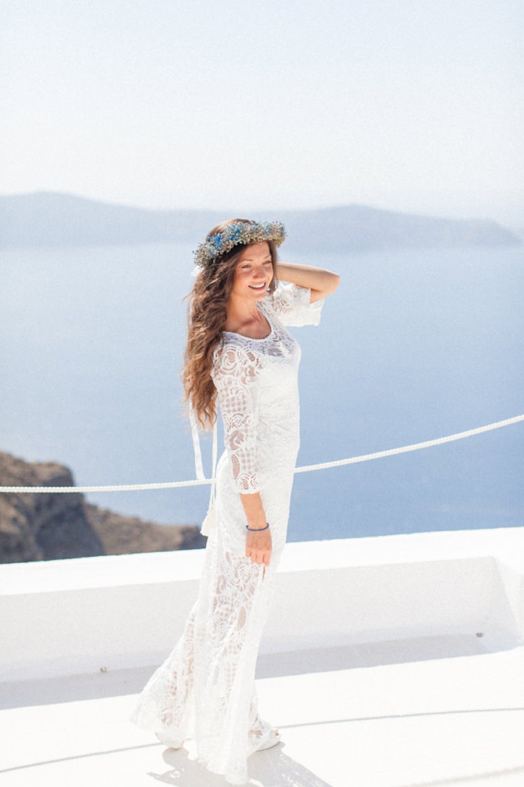 Crochet Dress Bride Bridal Gown Wedding Bohemian Blue White Santorini Engagement http://www.robertafacchini.com/