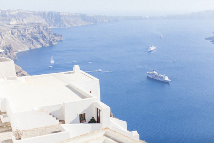 Bohemian Blue White Santorini Engagement http://www.robertafacchini.com/