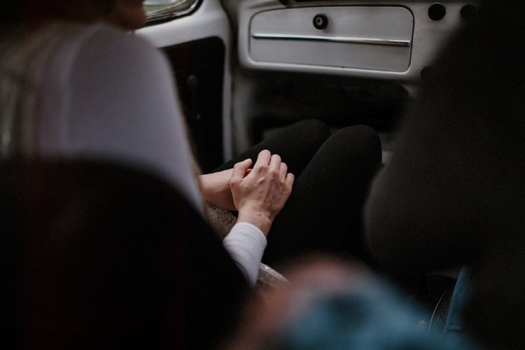 Forest Field Vintage VW Beetle Engagement http://www.beneathepines.com/