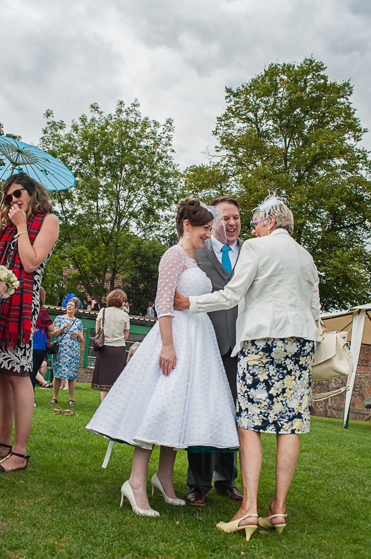 Short Polka Dot Dress Gown Bride Bridal Riverside DIY Colourful Wedding http://www.robfarrellphotography.uk/