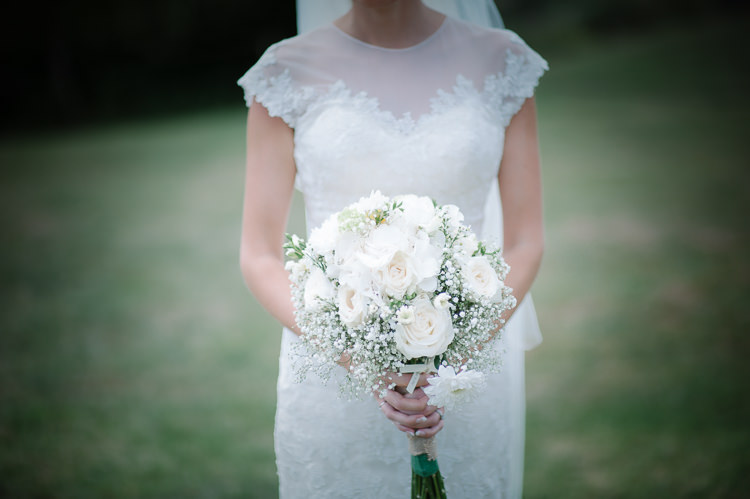 White Bouquet Bride Bridal Flowers Pretty Pink Country Cricket Horse Wedding http://andrewbrannanphotography.co.uk/