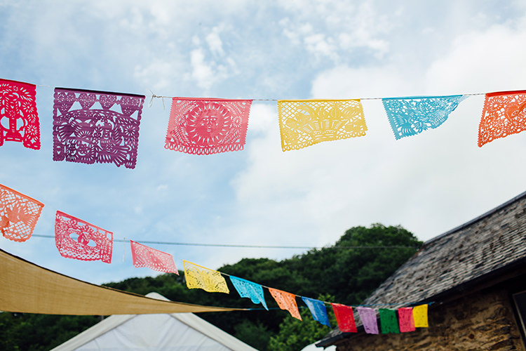 Mexican Bunting Woodland Farm Camping Weekend Wedding http://www.frecklephotography.co.uk/