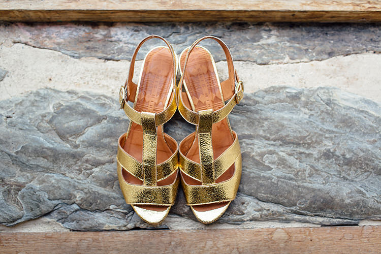 Gold Heels Shoes Bride Bridal Woodland Farm Camping Weekend Wedding http://www.frecklephotography.co.uk/