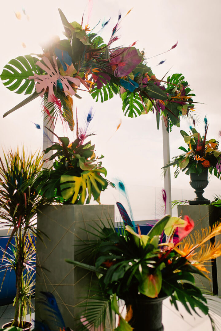 Backdrop Tropical Flowers Wedding Ideas Moana Photography