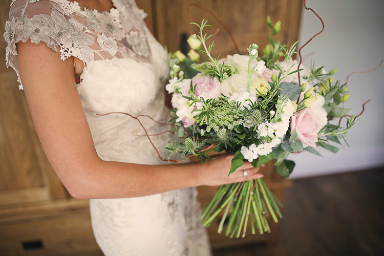 Large Bouquet Flowers Bride Bridal Pink White Green Stylish Pastel Rustic Barn Wedding http://helenrussellphotography.co.uk/