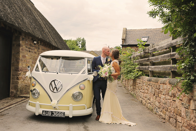VW Camper Stylish Pastel Rustic Barn Wedding http://helenrussellphotography.co.uk/
