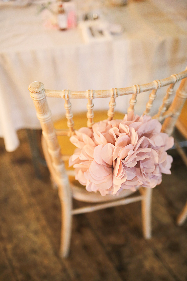 Pom Pom Chairs Stylish Pastel Rustic Barn Wedding http://helenrussellphotography.co.uk/ 