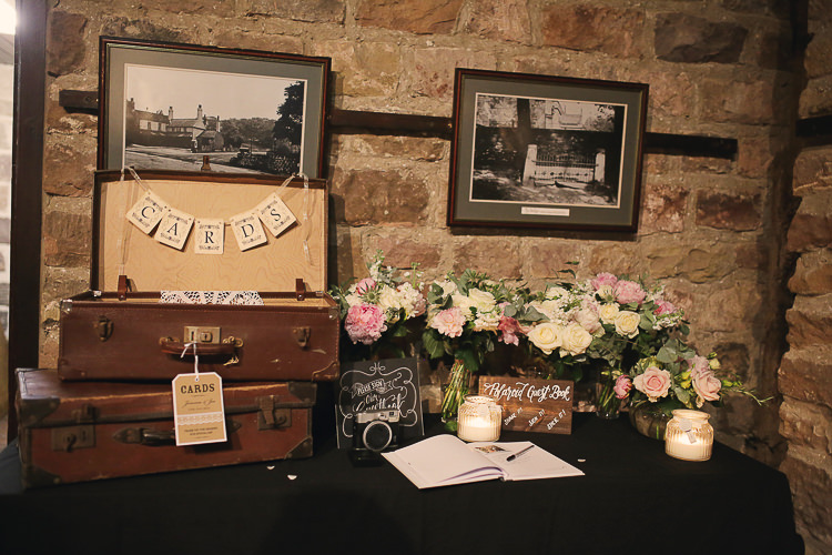 Card Suitcase Table Stylish Pastel Rustic Barn Wedding http://helenrussellphotography.co.uk/ 