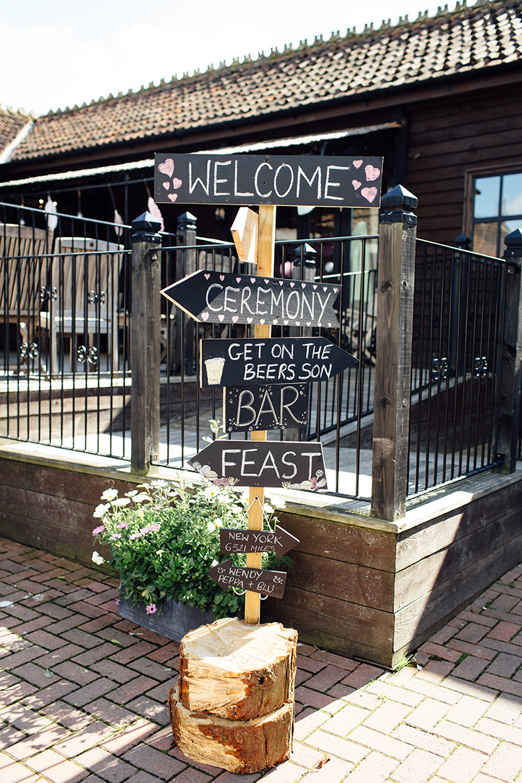 Blackboard Sign Post Home Made Rustic Eclectic Wedding http://www.frecklephotography.co.uk/