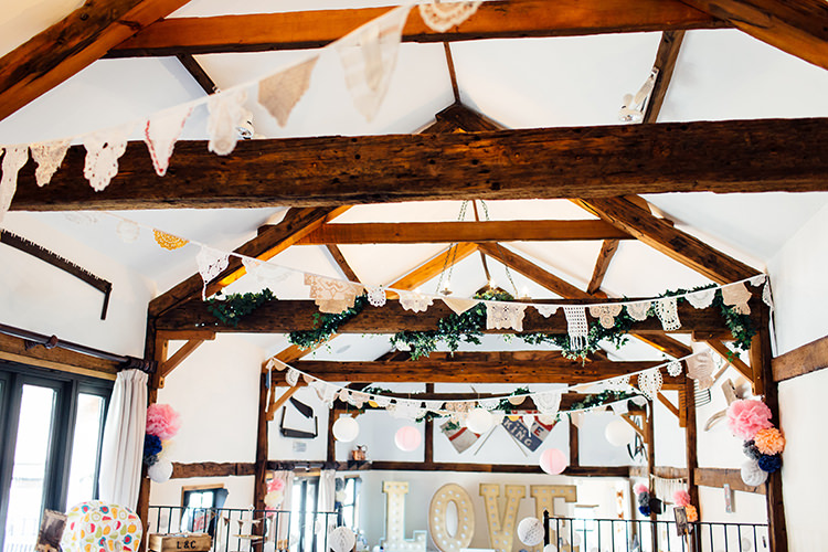 Doily Bunting Home Made Rustic Eclectic Wedding http://www.frecklephotography.co.uk/