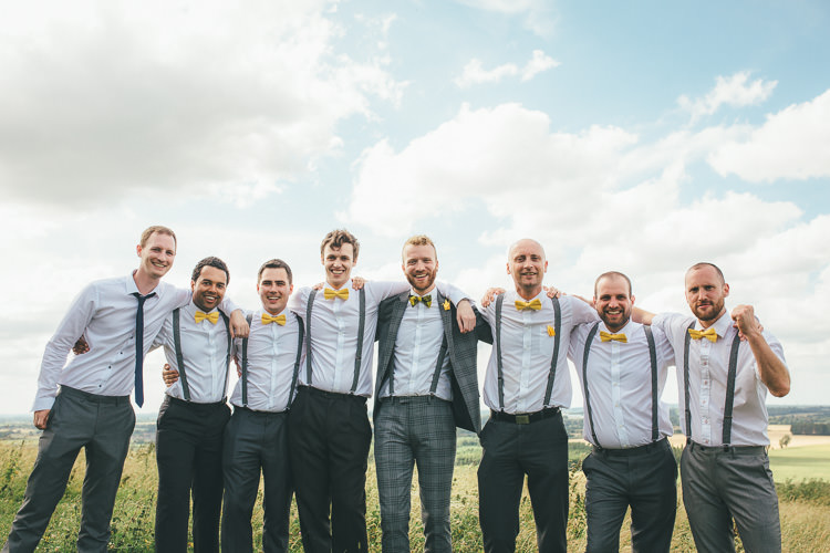 Groomsmen Bow Tie Braces Local DIY Yellow Barn Wedding http://www.brettsymesphotography.co.uk/