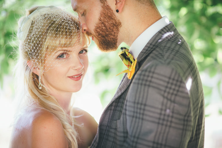 Bow Birdcage Veil Bride Bridal Local DIY Yellow Barn Wedding http://www.brettsymesphotography.co.uk/