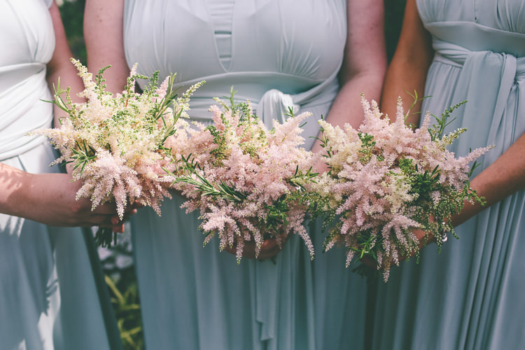 Pink Astilbe Bridesmaid Bouquets Quirky Vintage Zoo Wedding http://www.emmaboileau.co.uk/
