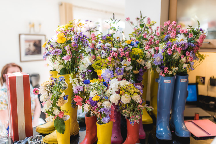 Welly Wellies Flowers Wild Mismatched Farm Tipi Wedding http://www.andrewkeher.co.uk/