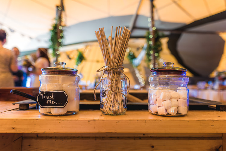 Smores Marshmallow Toasting Mismatched Farm Tipi Wedding http://www.andrewkeher.co.uk/