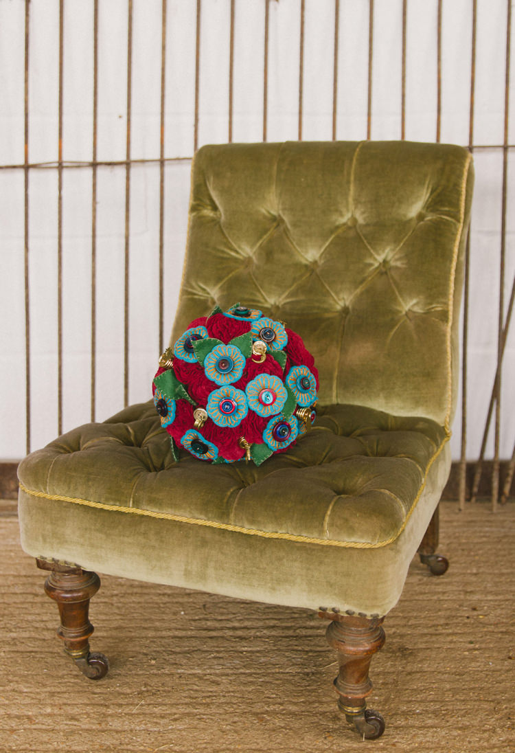 Fabric Bouquet Industrial Eco Bloom Wedding Ideas http://www.mywildrose.co.uk/