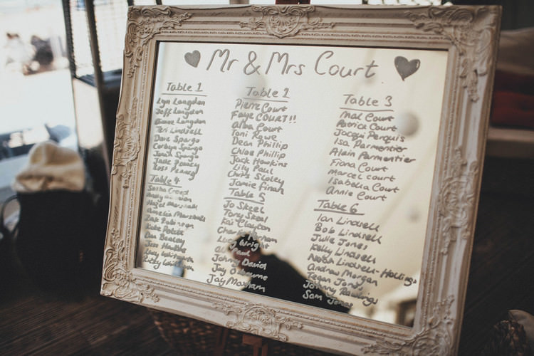 Mirror Table Seating Plan Chart Casual Beach Dusky Pink Wedding http://www.alipaul.com/