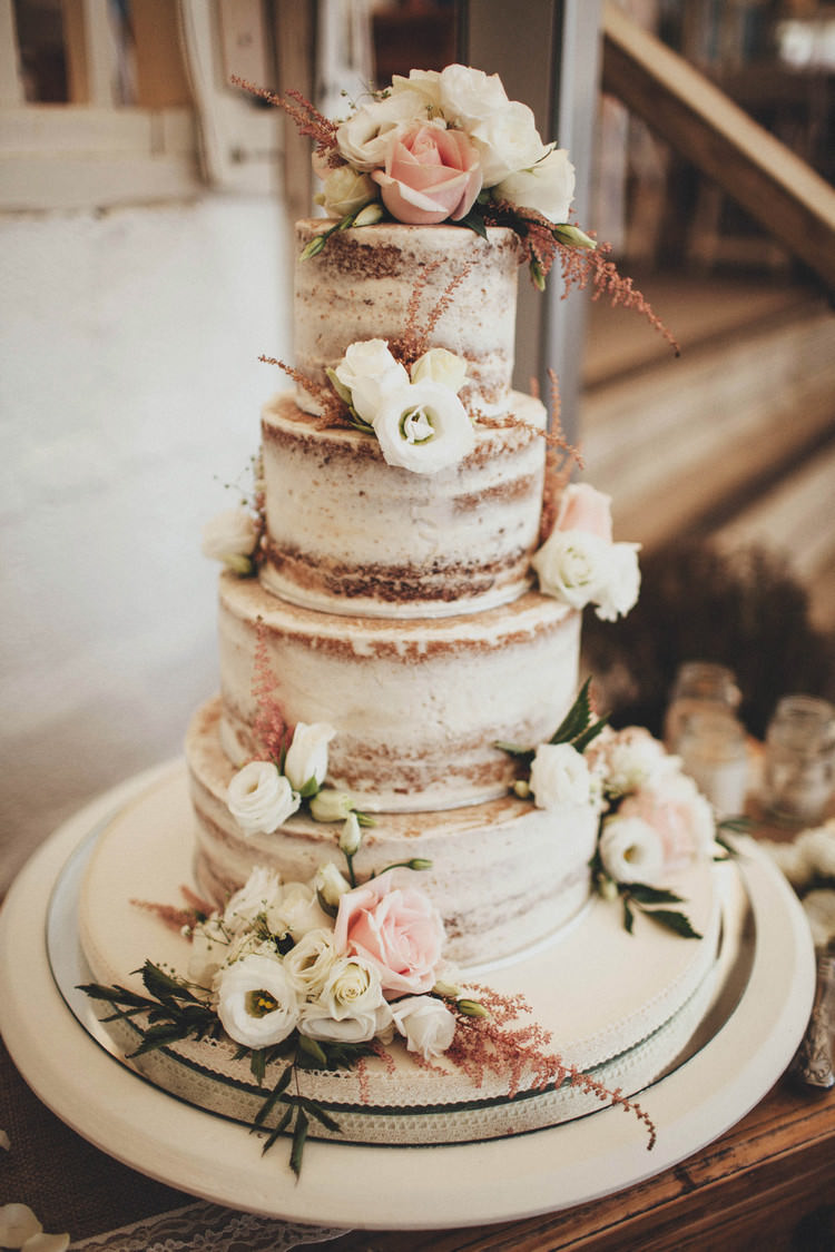 Naked Cake Sponge Layer Buttercream Flowers Casual Beach Dusky Pink Wedding http://www.alipaul.com/