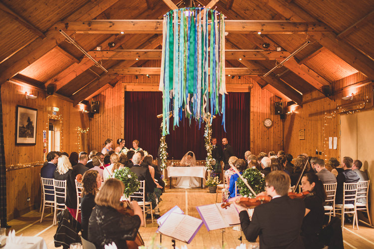 Ribbon Chandelier Cornflower Blue Jade Green Scottish Wedding http://www.mattpenberthy.com/