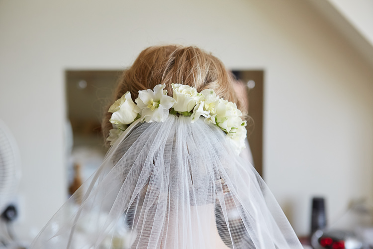 Rose Flowers Hair Style Bride Bridal Veil Country Marquee Wedding https://www.fullerphotographyweddings.co.uk/