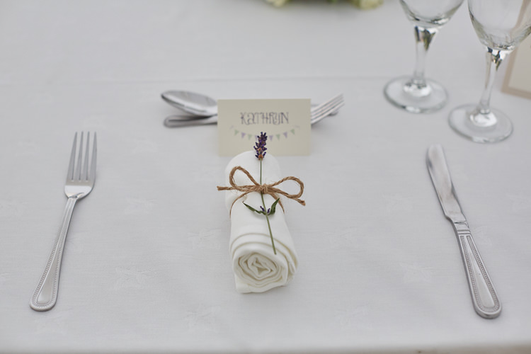 Lavender Twine Place Setting Name Country Marquee Wedding https://www.fullerphotographyweddings.co.uk/