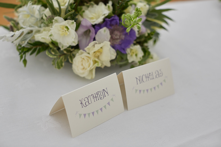 Bunting Place Name Cards Country Marquee Wedding https://www.fullerphotographyweddings.co.uk/