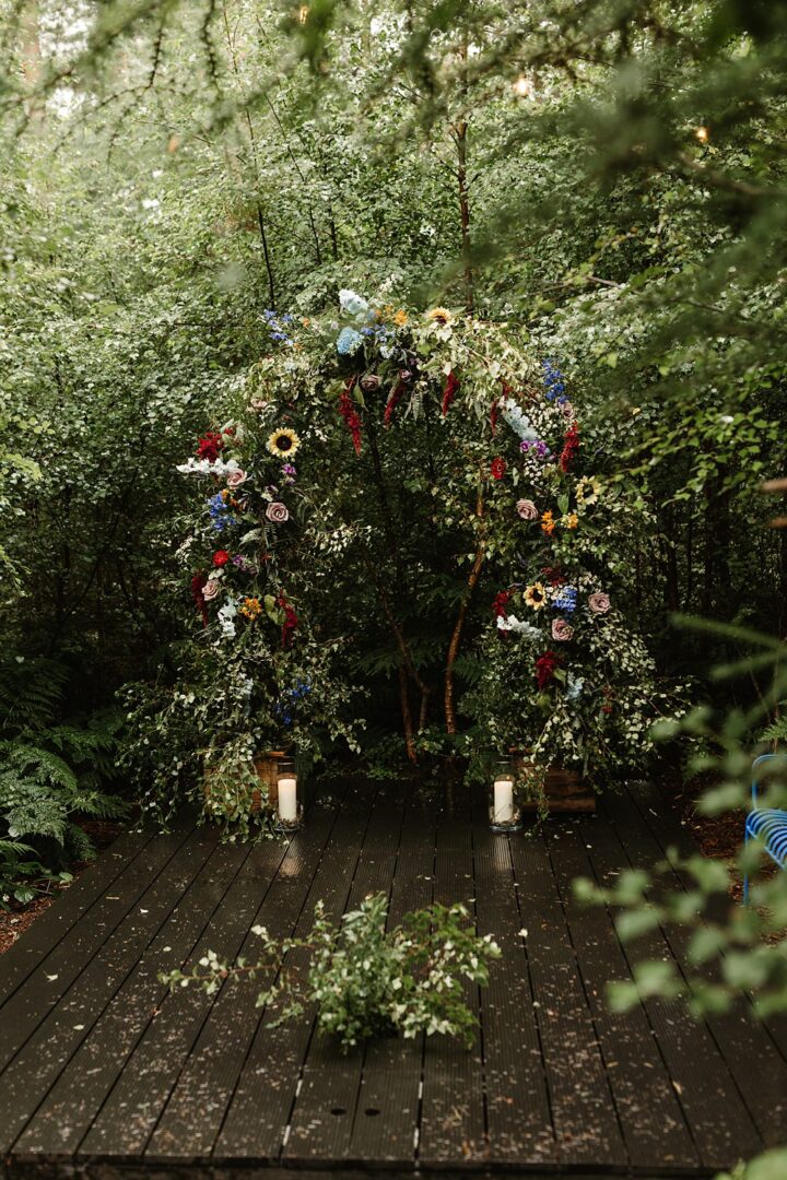 Greenery Colourful Flower Backdrop Wedding Emma Lawson Photography