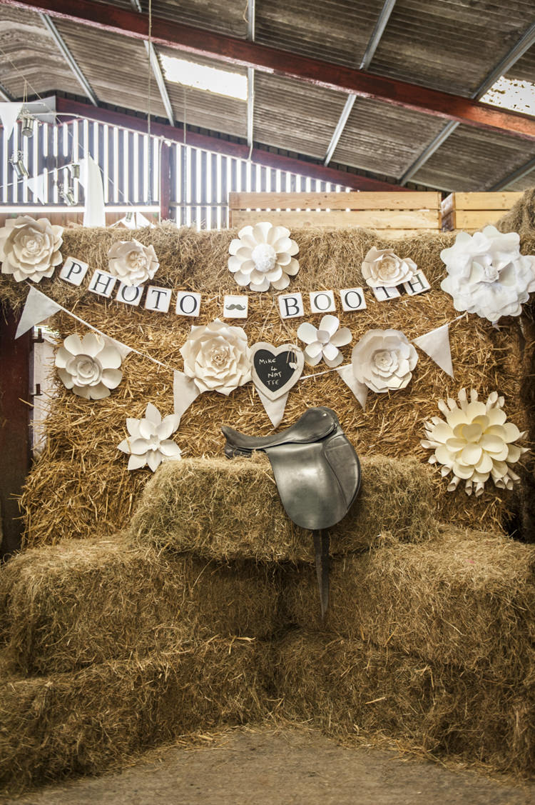 Haybale Backdrop Wedding Idea Eleanor Jane Photography