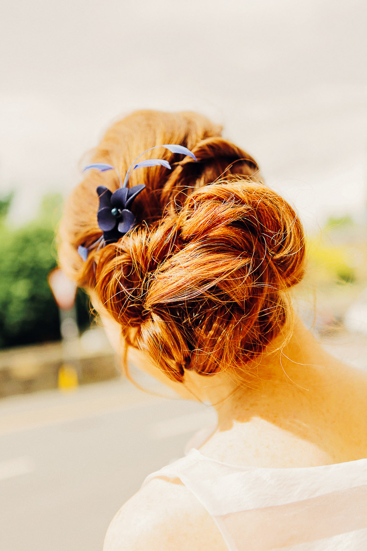 Hair Bride Bridal Style Bun Chignon Rustic Treehouse Wedding http://helenrussellphotography.co.uk/
