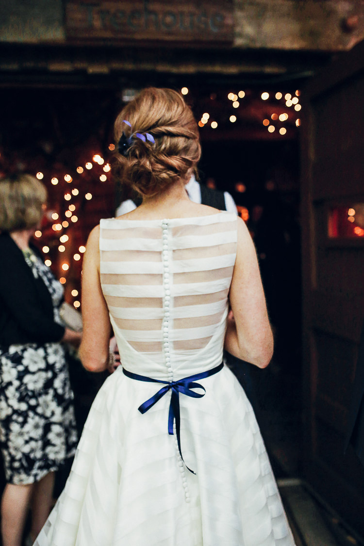 House Mooshki Dress Bride Bridal Stipe Rustic Treehouse Wedding http://helenrussellphotography.co.uk/