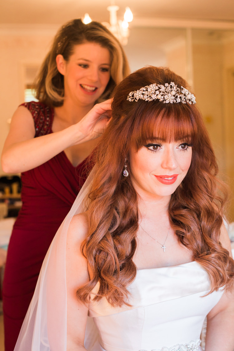 Fringe Bangs Red Hair Waves Curls Bride Tiara Long Style Rustic Autumn Halloween Wedding http://www.samrileyphotography.co.uk/