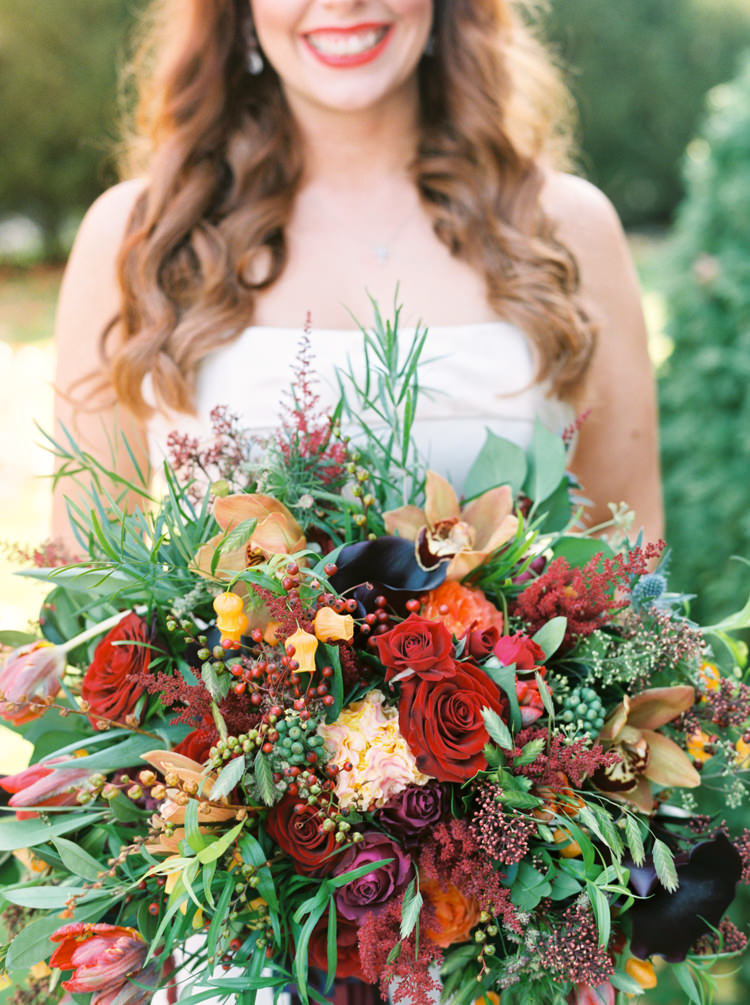 Bouquet Bride Bridal Flowers Red Orange Whimsical Large Rustic Autumn Halloween Wedding http://www.samrileyphotography.co.uk/