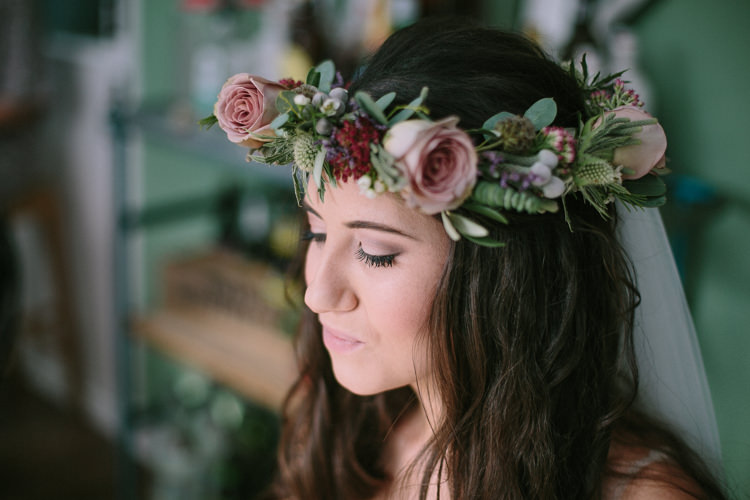 Flower Crown Bride Bridal Industrial Indie Autumn City Wedding http://www.elliegracephotography.co.uk/