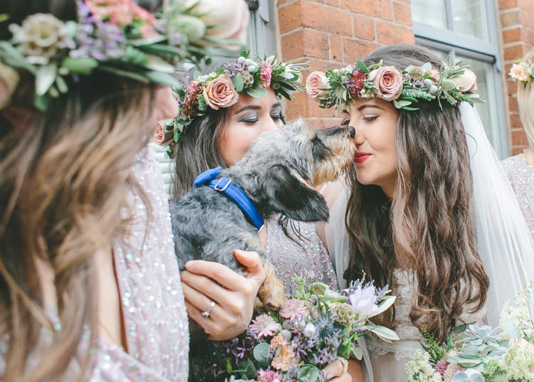 Flower Crowns Bride Bridesmaid Industrial Indie Autumn City Wedding http://www.elliegracephotography.co.uk/